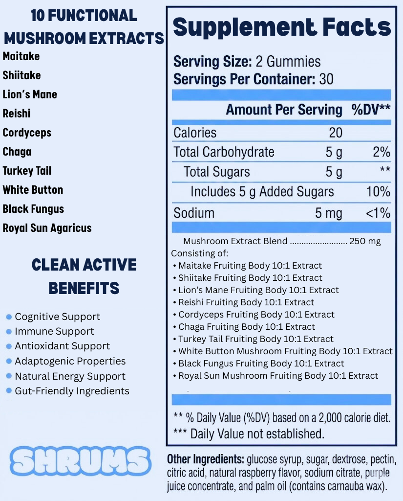 Shrums Mushroom 10:1 Extract Complex